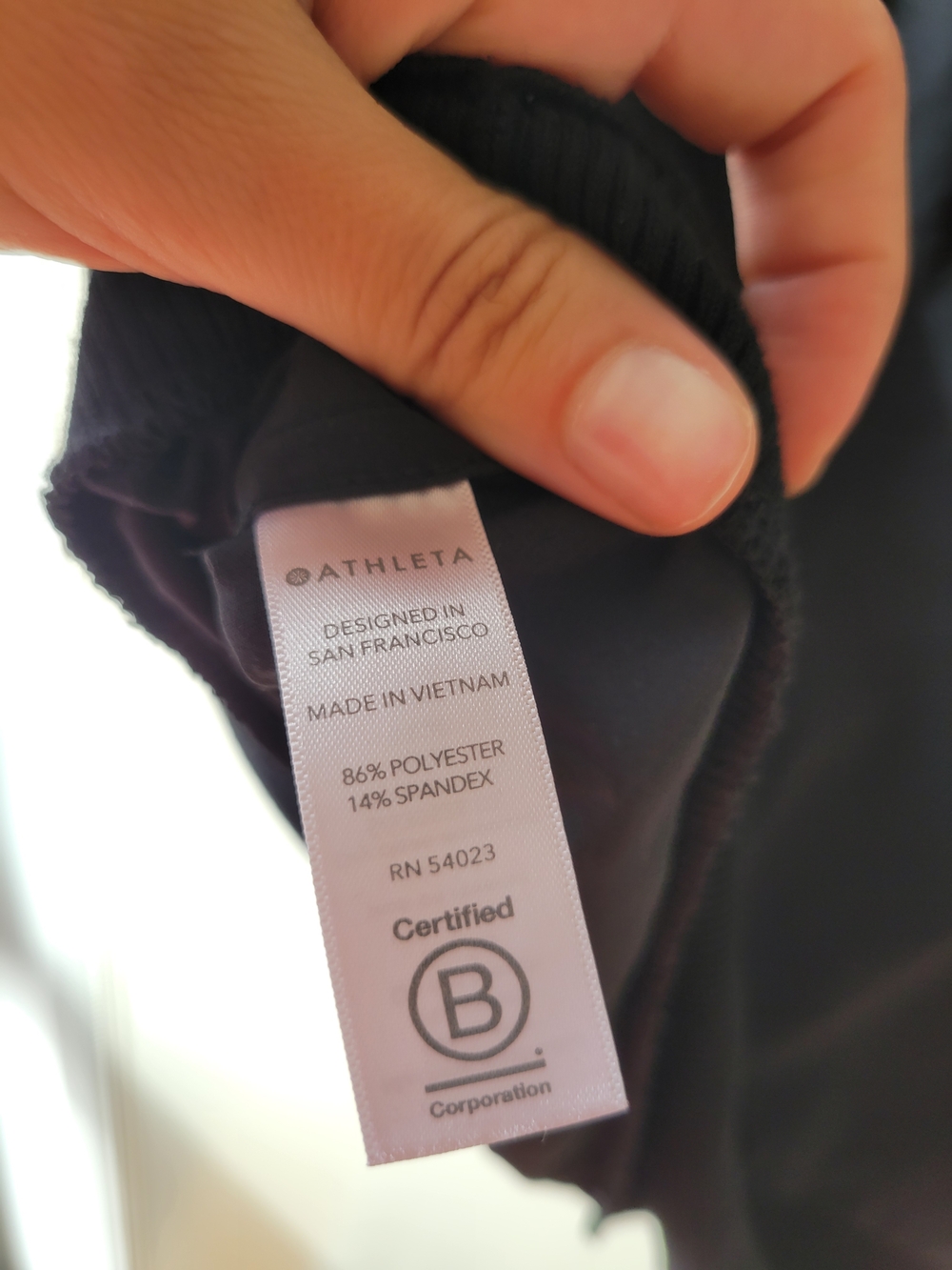 Athleta Black Ribbed-Neck Tee - Picture 5 of 5